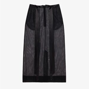 Simone Rocha Black Sheer Midi Skirt